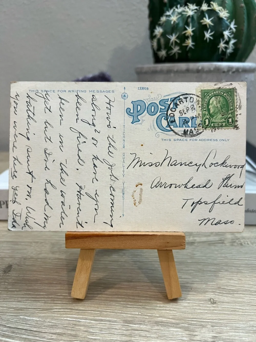 Antique Postcard Gay Head‎ Cliffs Martha’s Vineyard MA Posted Stamp 1¢
